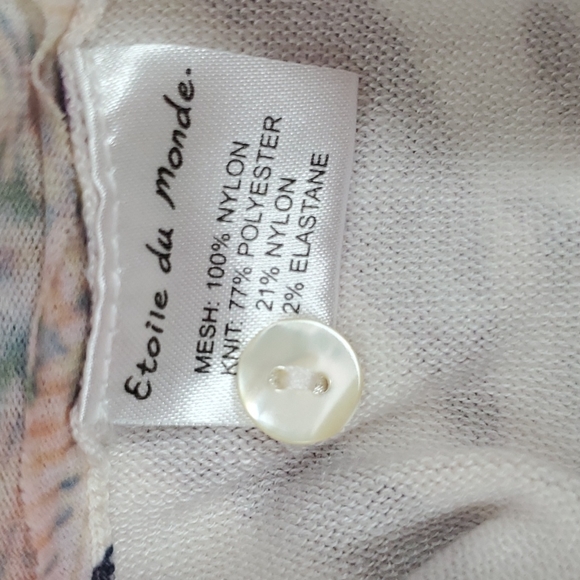 Etoile du Monde Sequins Beads cardigan sweater buttons up size 4 multicolor New - Picture 7 of 9